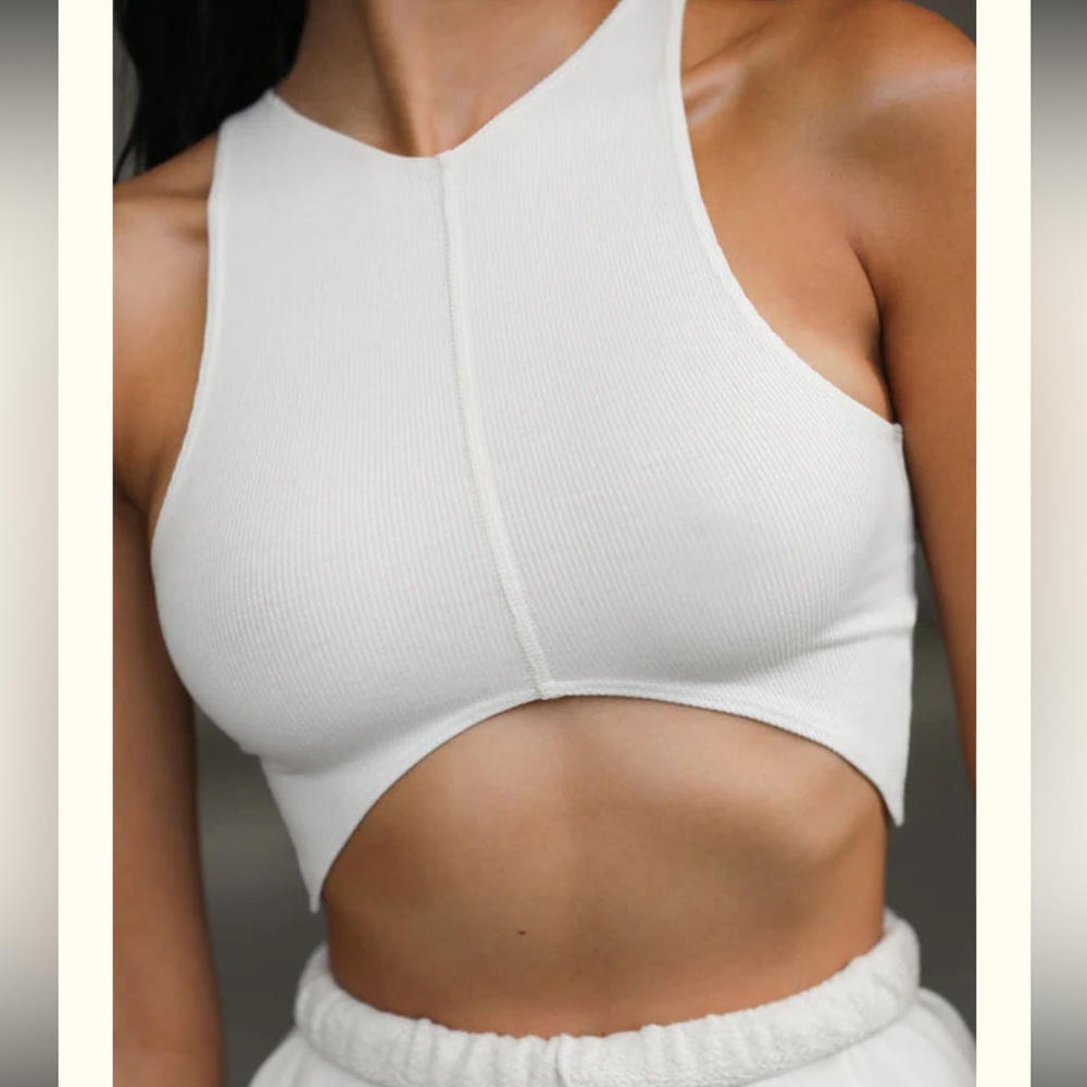 JOAH BROWN CURVE CROP TANK